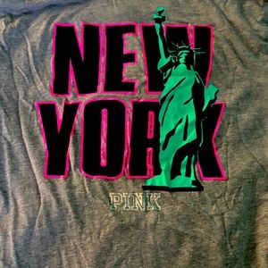 Victoria’s Secret Pink New York T Shirt Size XS Gray